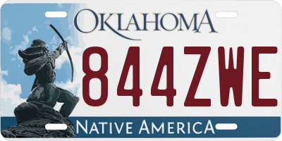 OK license plate 844ZWE