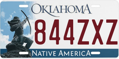 OK license plate 844ZXZ