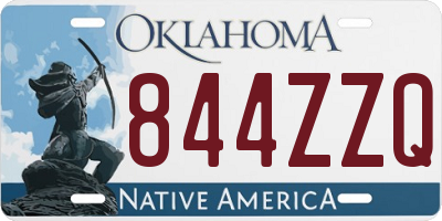 OK license plate 844ZZQ