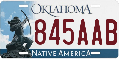 OK license plate 845AAB