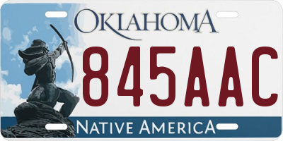 OK license plate 845AAC