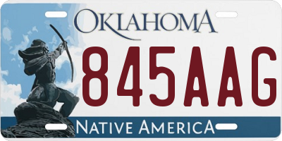 OK license plate 845AAG