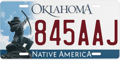 OK license plate 845AAJ