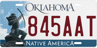 OK license plate 845AAT