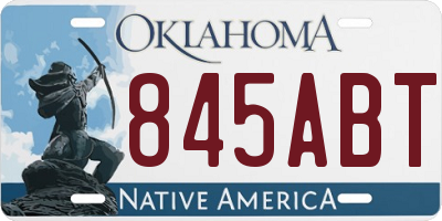 OK license plate 845ABT