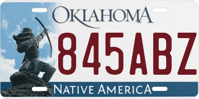 OK license plate 845ABZ