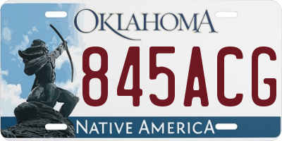 OK license plate 845ACG