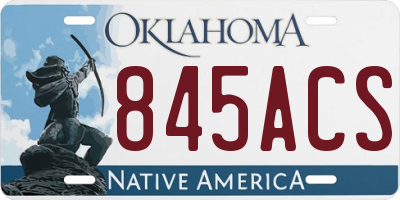 OK license plate 845ACS