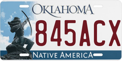 OK license plate 845ACX