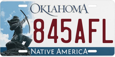 OK license plate 845AFL