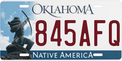 OK license plate 845AFQ