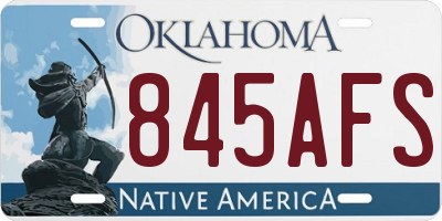 OK license plate 845AFS