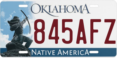 OK license plate 845AFZ