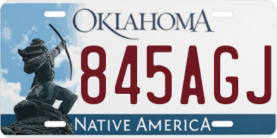 OK license plate 845AGJ