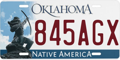 OK license plate 845AGX