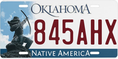 OK license plate 845AHX