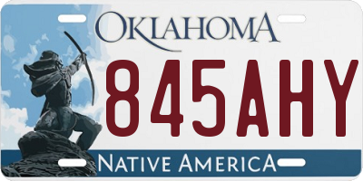 OK license plate 845AHY