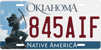 OK license plate 845AIF