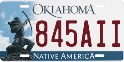 OK license plate 845AII