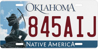 OK license plate 845AIJ