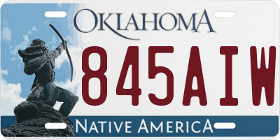OK license plate 845AIW