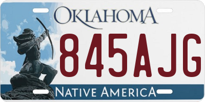 OK license plate 845AJG