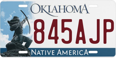 OK license plate 845AJP