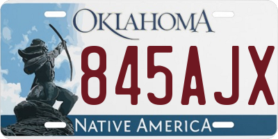 OK license plate 845AJX