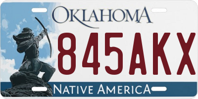 OK license plate 845AKX