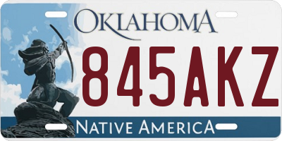 OK license plate 845AKZ