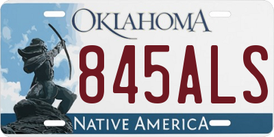 OK license plate 845ALS