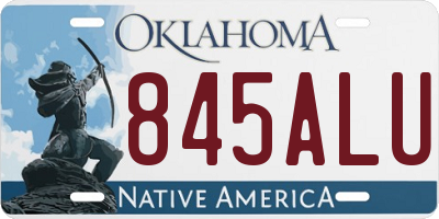 OK license plate 845ALU