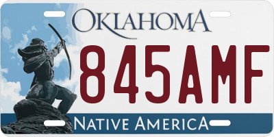 OK license plate 845AMF