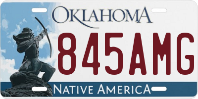 OK license plate 845AMG