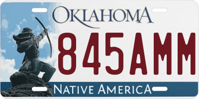 OK license plate 845AMM
