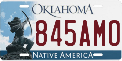 OK license plate 845AMO