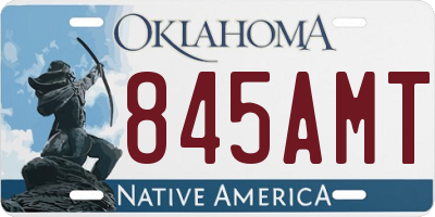 OK license plate 845AMT
