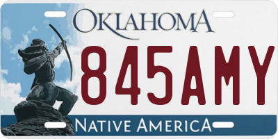 OK license plate 845AMY