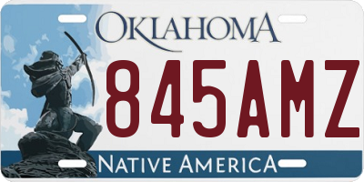 OK license plate 845AMZ