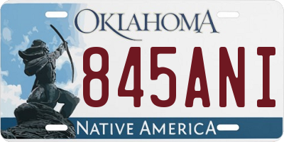 OK license plate 845ANI