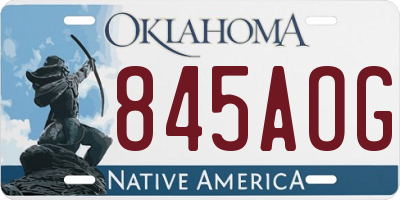 OK license plate 845AOG