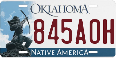 OK license plate 845AOH