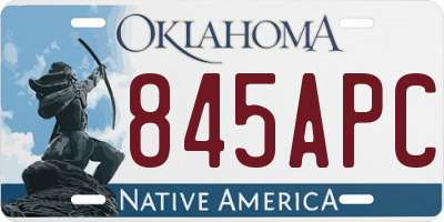 OK license plate 845APC
