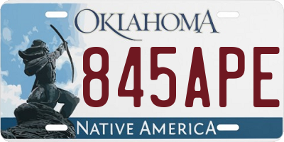 OK license plate 845APE