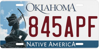 OK license plate 845APF