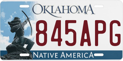 OK license plate 845APG