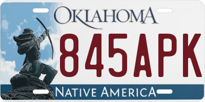OK license plate 845APK