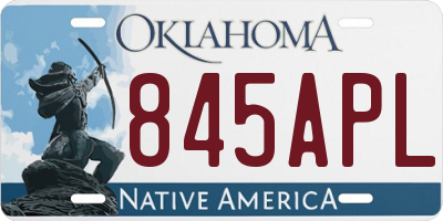 OK license plate 845APL