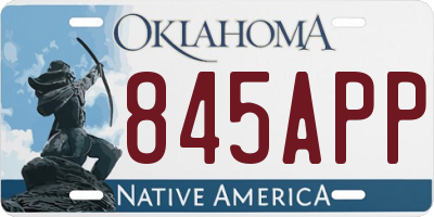 OK license plate 845APP