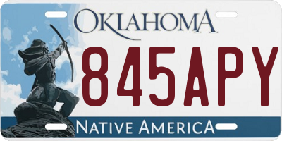 OK license plate 845APY